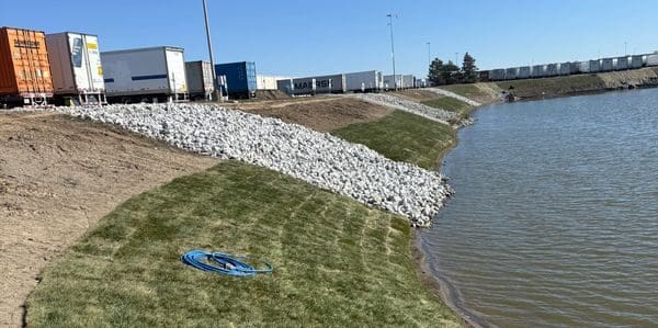 new riprap for a pond