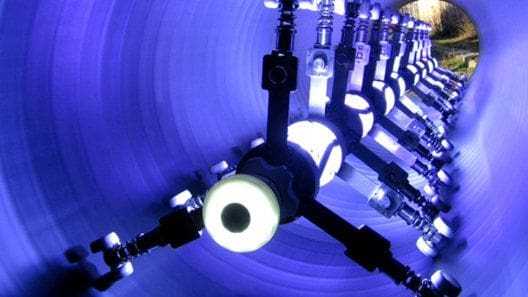 uv light entering pipe