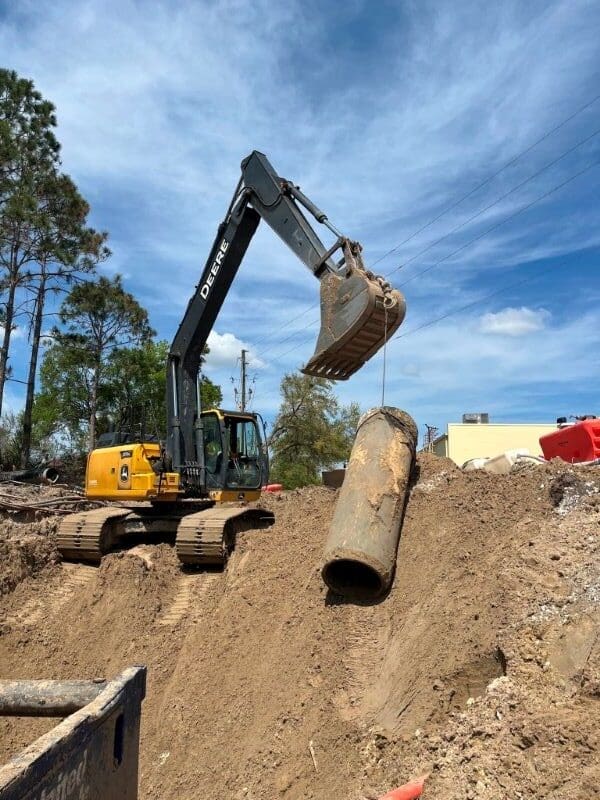 Removing old pipe